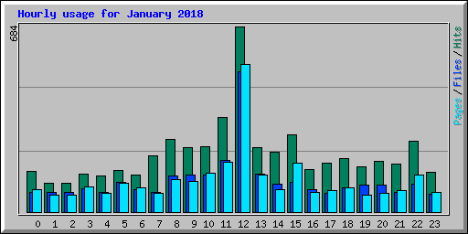 Hourly usage for January 2018